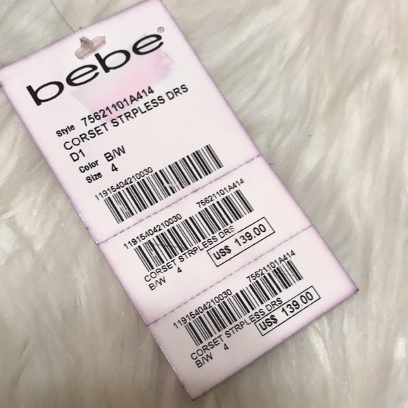 𝅺NWT Bebe Corset Strapless Polka Dot Dress Size 4 - Picture 10 of 15